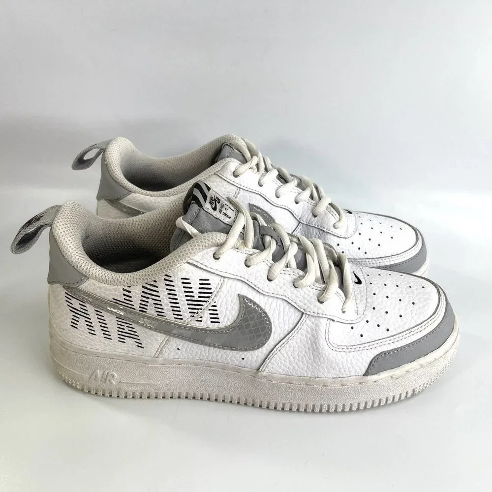 Nike Air Force 1 '07 GS Low Trainers bq5484-100 White Grey Youth US Size 6.5Y_2